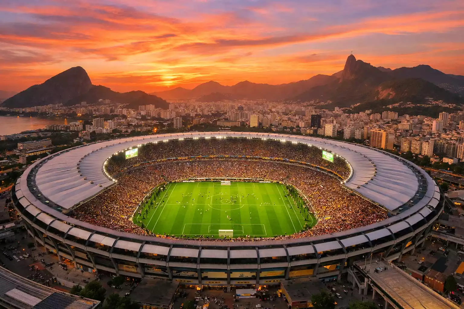 Vista panorámica del estadio Maracaná durante un partido del Brasileirao